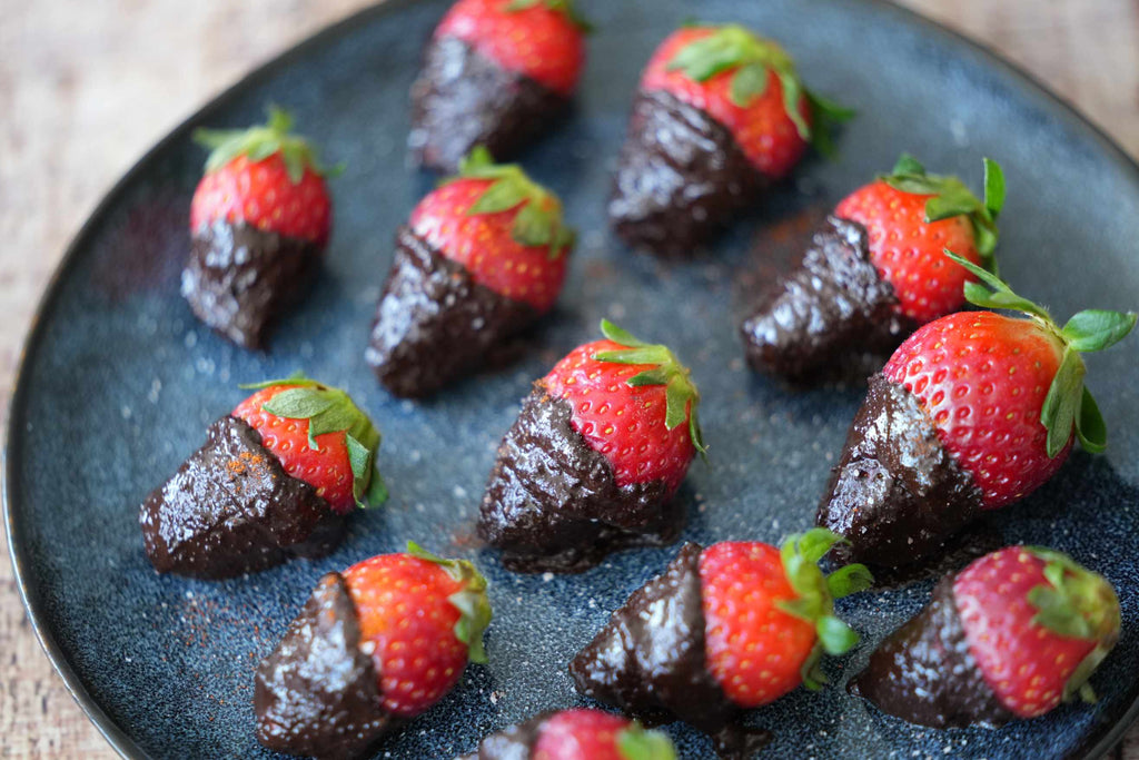 Healthy Reishi chocolate strawberries for relaxation and enjoyment
