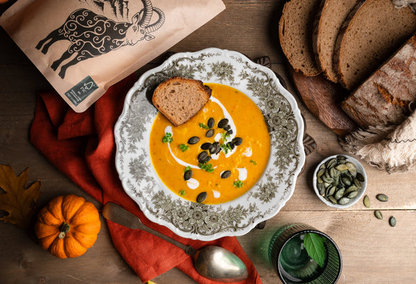 Cremige Protein Kürbissuppe