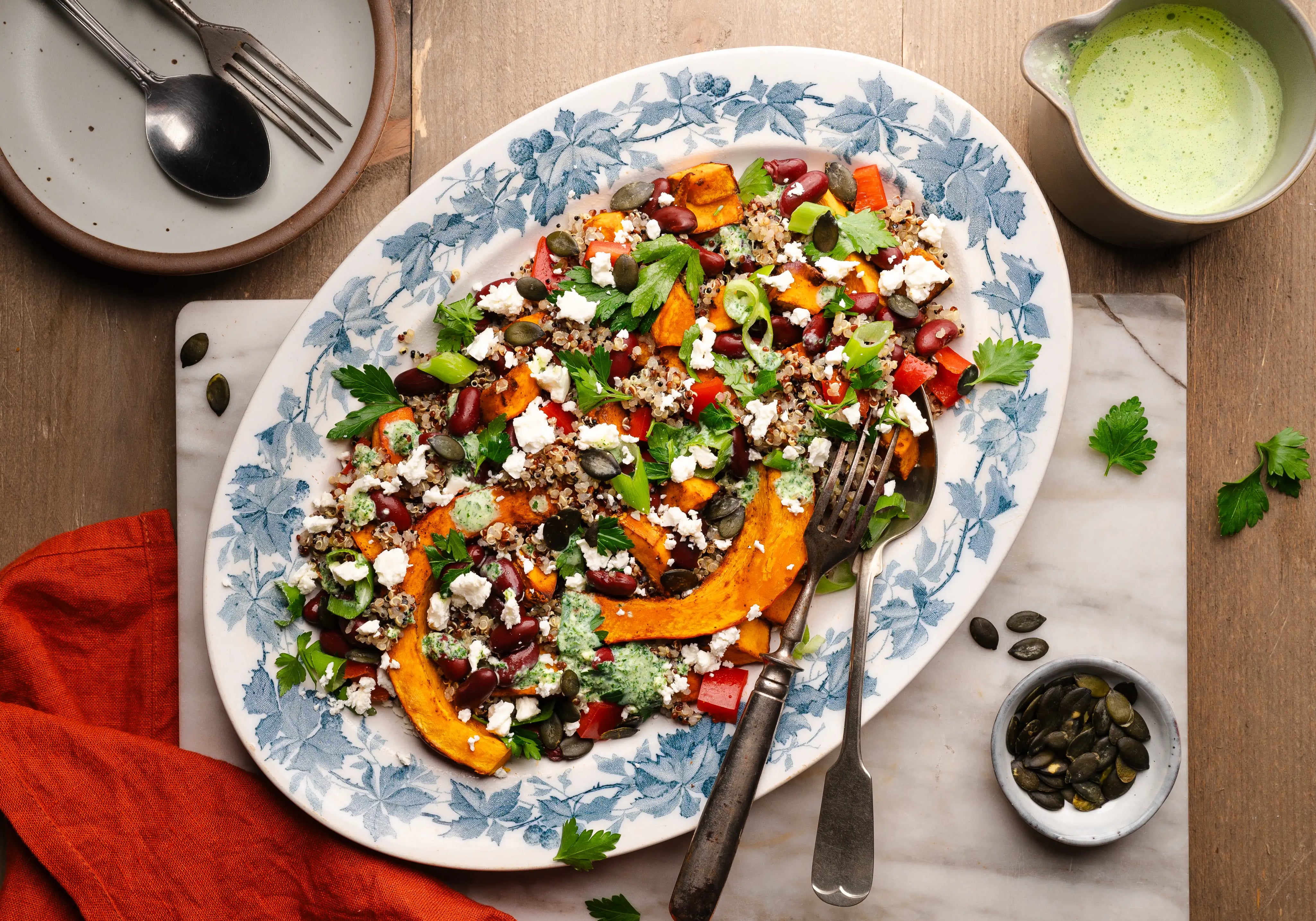 Herbstlicher Kürbis Quinoa Salat