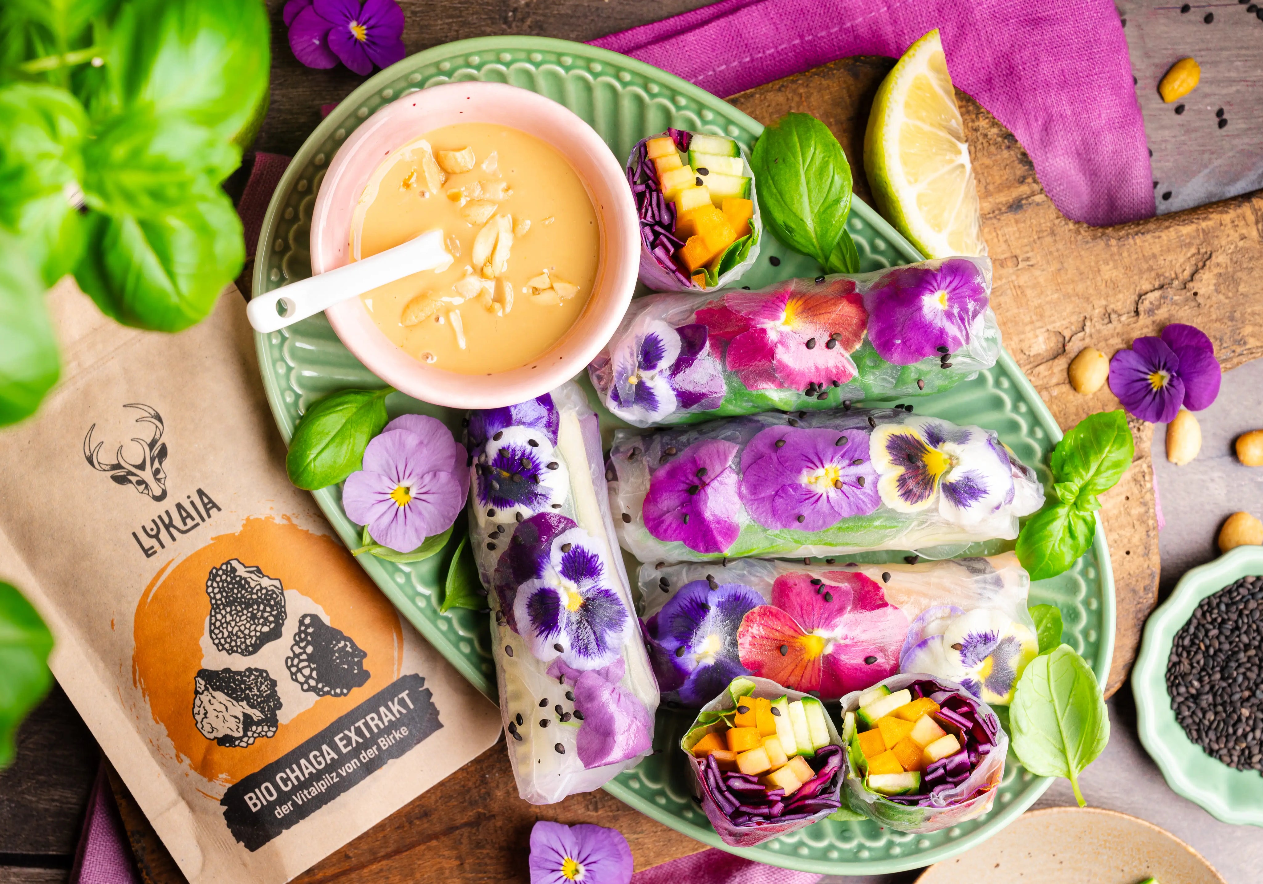 Chaga Mushroom Summer Rolls