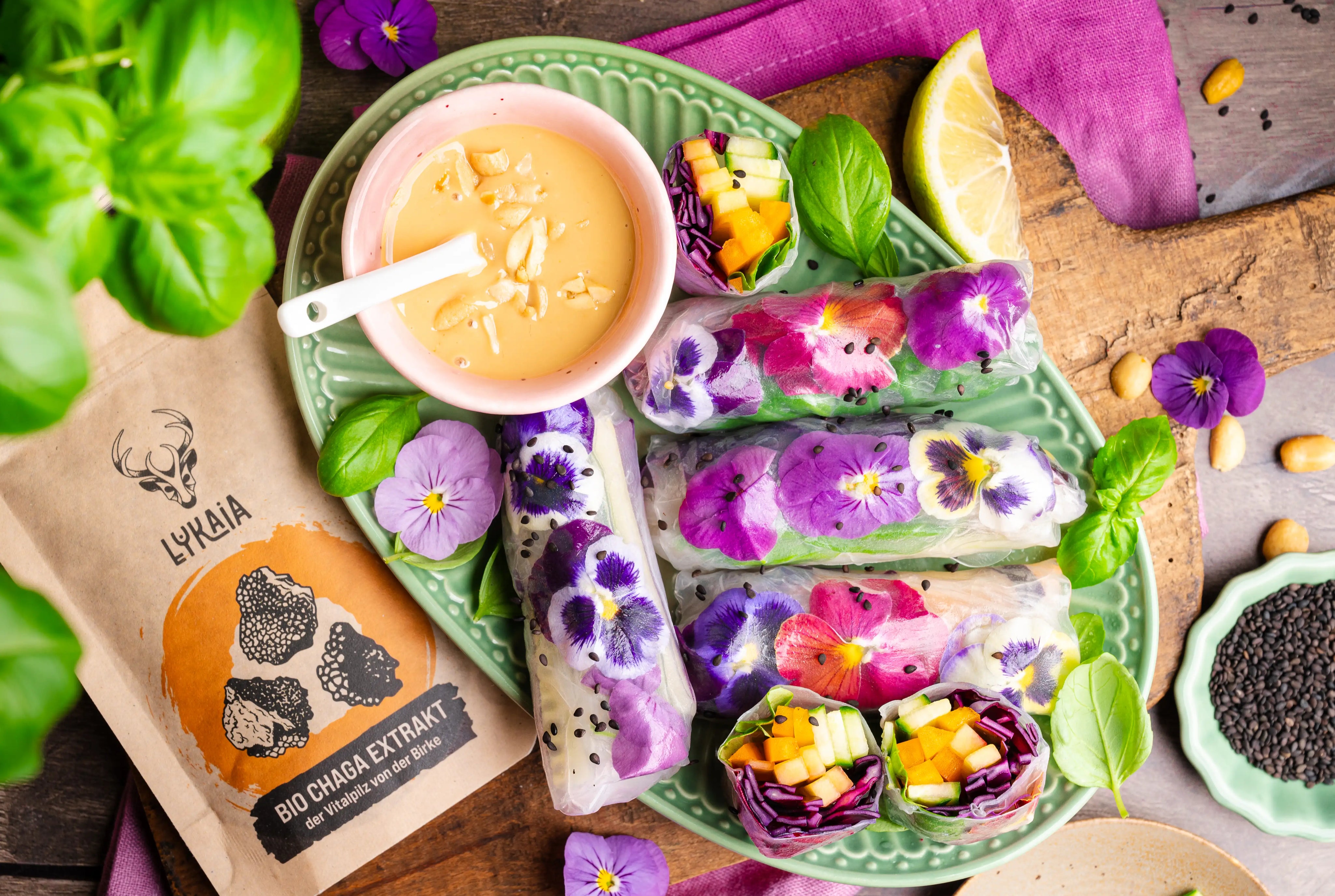Chaga Mushroom Summer Rolls