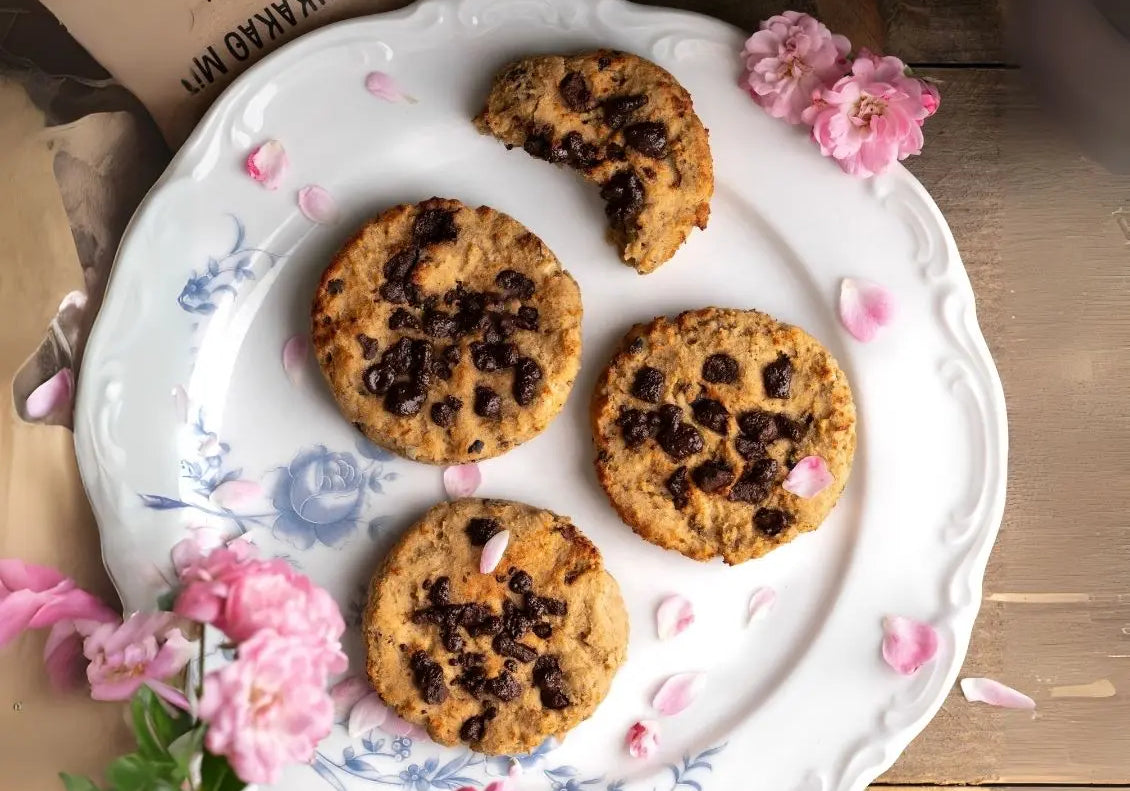 5 Minuten High Protein Cookies mit Rohkakao mit Vitalpilzen