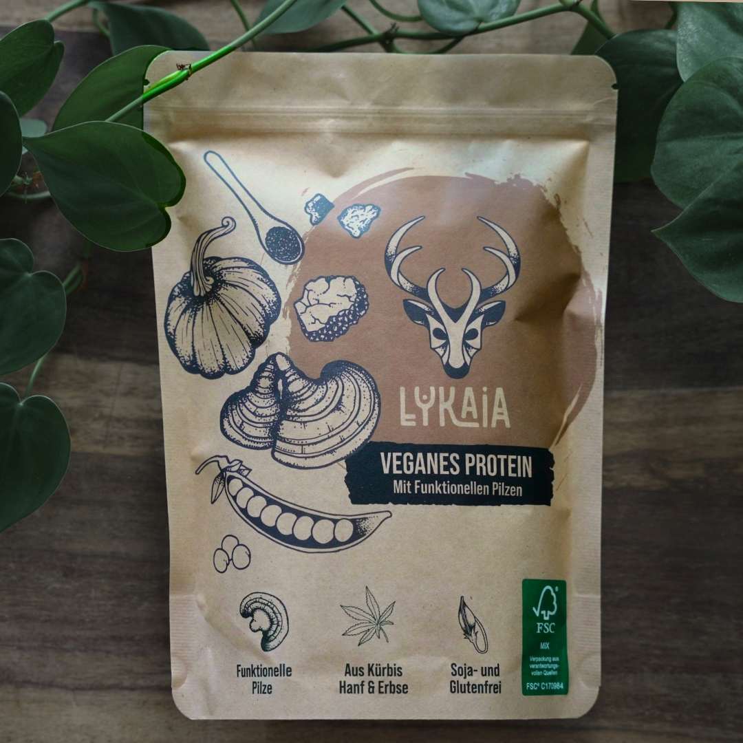 Veganes Protein mit funktionellen Pilzen