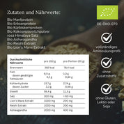 Vegan protein with functional mushrooms