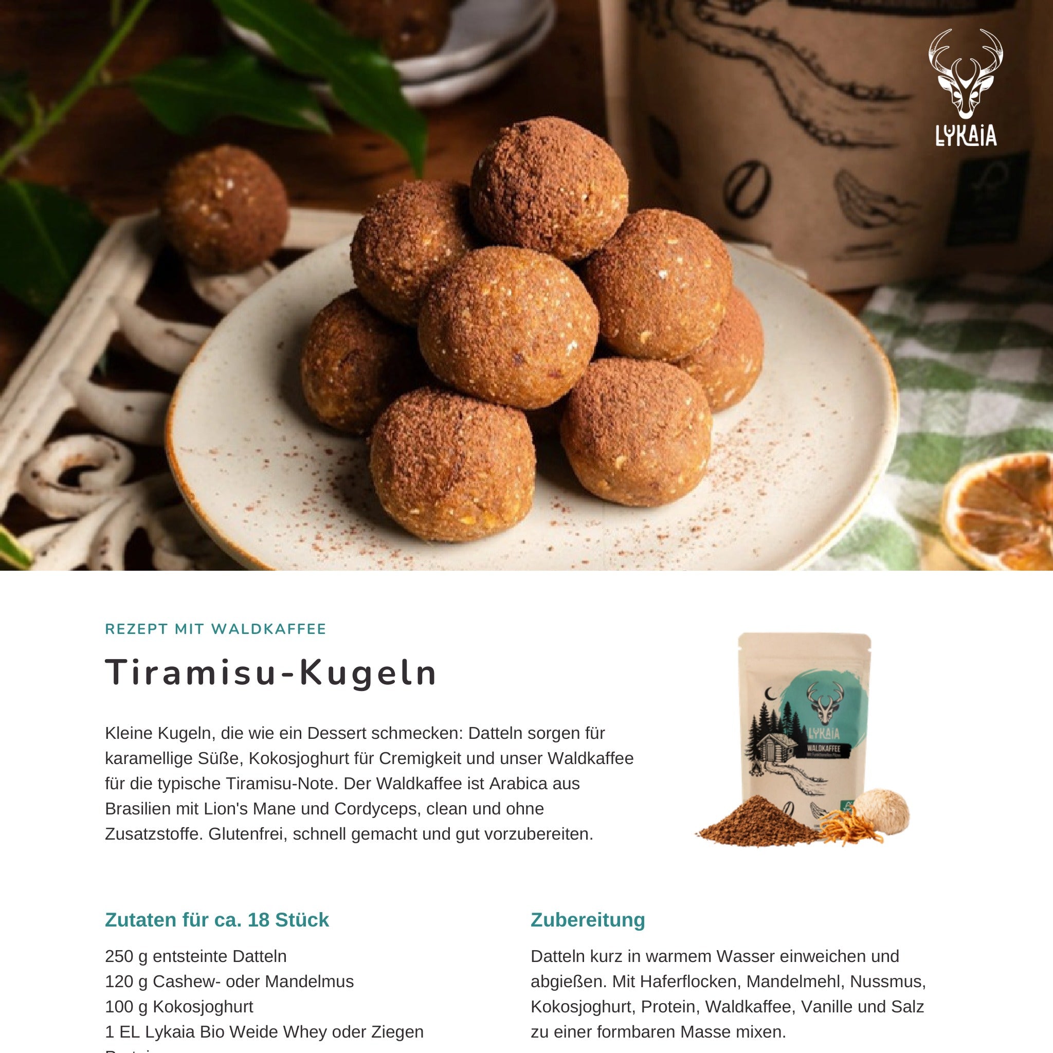 Beispielseite Tiramisu-Kugeln mit Lykaia Waldkaffee